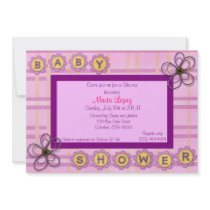 Pink Plaid Baby Shower Invitation