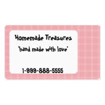 Pink Plaid business cards by Pixel_Bunneh Pink Plaid business cards