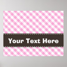 Pink Plaid; Checkered Pattern Poster