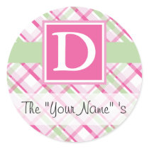 Pink Plaid Customized Seal