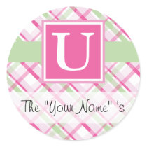 Pink Plaid Customized Seal