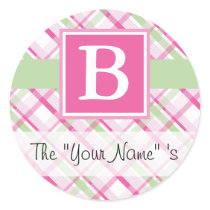 Pink Plaid Customized Seal