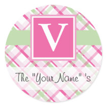 Pink Plaid Customized Seal