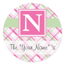 Pink Plaid Customized Seal
