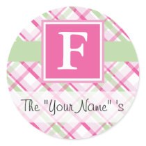 Pink Plaid Customized Seal