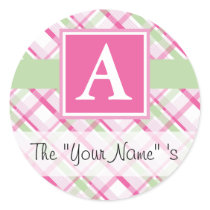 Pink Plaid Customized Seal
