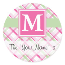 Pink Plaid Customized Seal