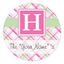 Pink Plaid Customized Seal