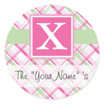 Pink Plaid Customized Seal