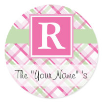 Pink Plaid Customized Seal