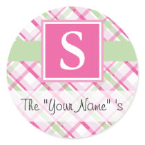 Pink Plaid Customized Seal