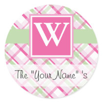 Pink Plaid Customized Seal