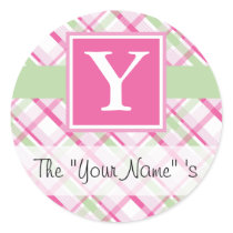 Pink Plaid Customized Seal