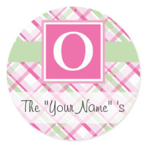 Pink Plaid Customized Seal