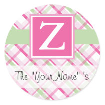 Pink Plaid Customized Seal
