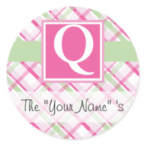 Pink Plaid Customized Seal