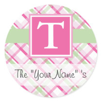 Pink Plaid Customized Seal
