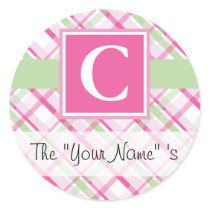 Pink Plaid Customized Seal
