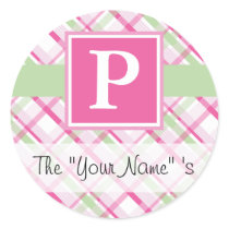 Pink Plaid Customized Seal