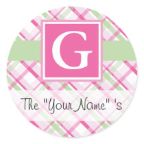Pink Plaid Customized Seal