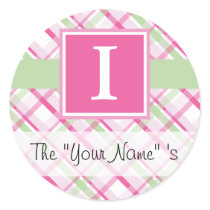 Pink Plaid Customized Seal