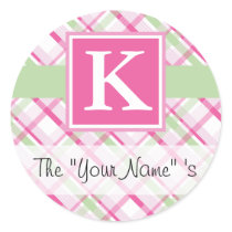 Pink Plaid Customized Seal