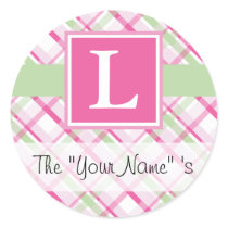 Pink Plaid Customized Seal