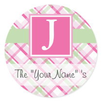 Pink Plaid Customized Seal