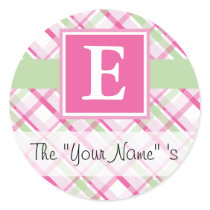 Pink Plaid Customized Seal