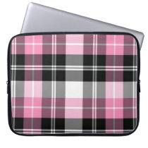 Pink Plaid Electronics Bag Laptop Sleeve