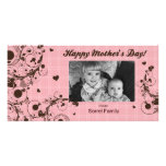 Pink Plaid Happy Mother's Day Photo Card Template