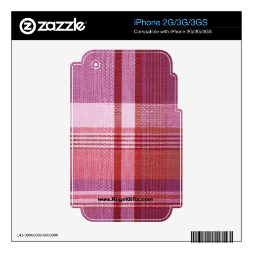 "Pink Plaid" iPhone 2G Skin