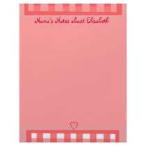 Pink Plaid Paper for Nana letterhead