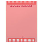 Pink Plaid Paper for Nana Custom Letterhead