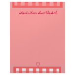Pink Plaid Paper Letterhead