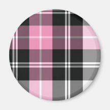pink plaid refrigerator magnet