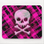 Pink Plaid Skull Mousepad mousepads