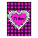 Pink Plaid with Heart Mi Amor cards