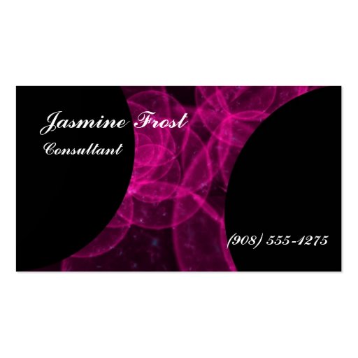 Pink Plasma Jasmine Frost Business Card Templates (front side)