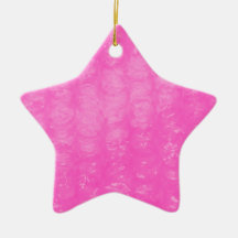 Pink Plastic Bubble Wrap Christmas Ornament