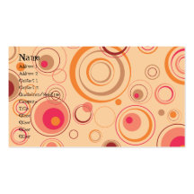 Pink Playful Retro Circles Business Card Template