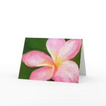 pink plumeria card