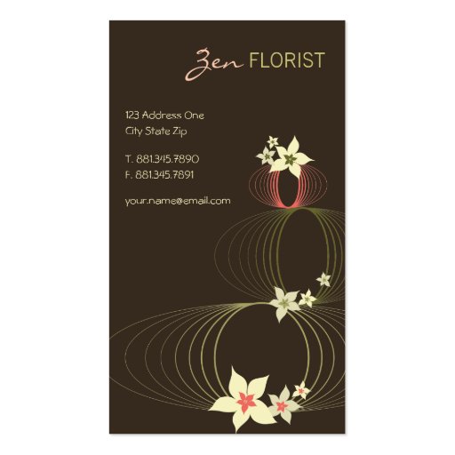 Pink Plumeria Frangipani Ikebana Stylish Blooms Business Card Templates