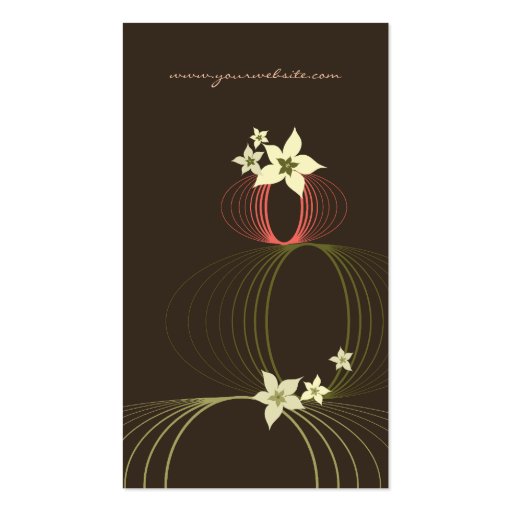 Pink Plumeria Frangipani Ikebana Stylish Blooms Business Card Templates (back side)