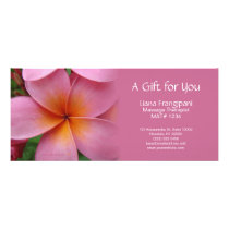 Pink Plumeria Massage or Spa Gift Certificates rack cards