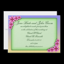 Pink Plumeria Wedding, invitation