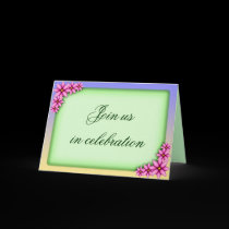 Pink Plumeria Wedding, invitation card