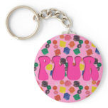 Pink PLUR Rave Kandi keychains