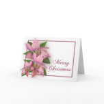 Pink Poinsetta Greeting Card