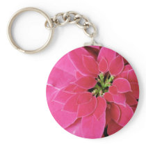 Pink Poinsettia Key Chain